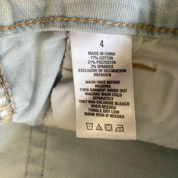 Aeropostale Size 4 Jean Shorts | Light Wash, High Rise, Distressed Denim Y2K - Picture 4 of 5